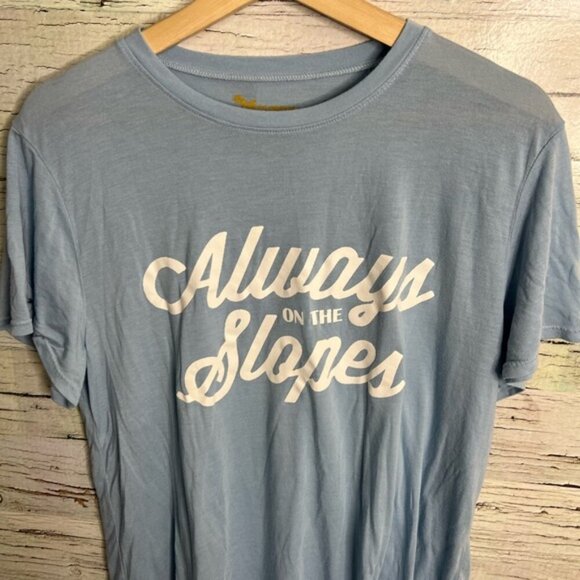 Show Me Your MuMu Blue and White Short Sleeve Tee - always on the slopes medium - Picture 3 of 8